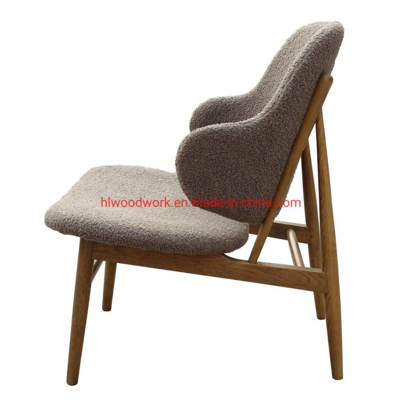 Magnate Chair Brown Teddy Velvet Oak Wood Dining Chair Wooden Chair Lounge Sofa Coffee Shope Arm Chair Living Room Sofa Armchair