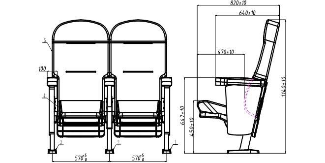 Home Theater 2D/3D Economic Multiplex Auditorium Movie Theater Cinema Sofa