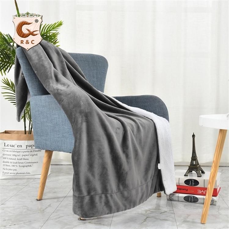 Super Soft Dyed Polar Flannel Fleece Modern Solid Color Design 100 Polyester Plush Striped Throw Plush Blanket Sofa Blanket