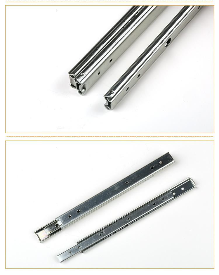 Three-Section Double-Layer 3/4 Telescopic High Temperature Stainless Drawer Slides