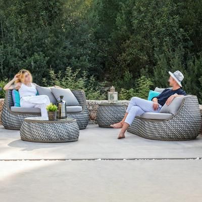 Outdoor Rattan Sofa Courtyard Flower Chair Garden Outdoor Villa Rattan Sofa Chair