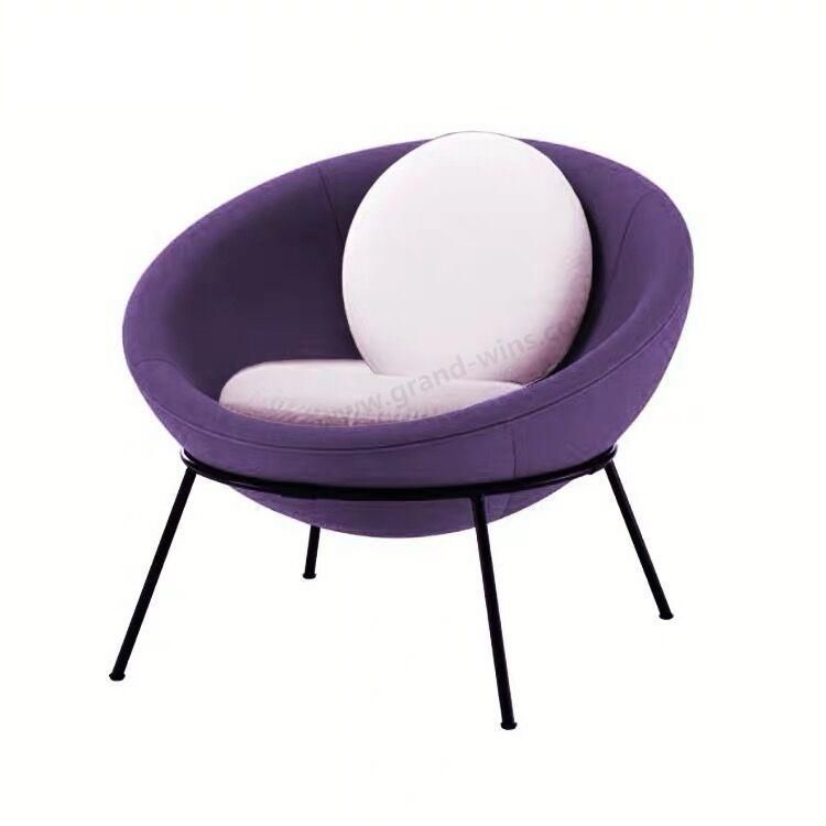 Modern Designer Chair Round Shape Fabric Velvet Living Room Chair