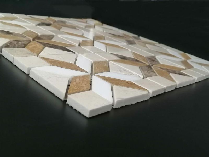 Spain Cream-Colored Marble Mosaic Polished Surface, Used for Kitchen, Sofa, TV Setting