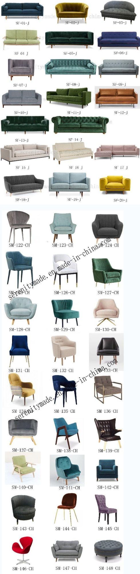 Latest Sofa Set Designs European Living Room Elegant Velvet Upholstered Fabric Sofa