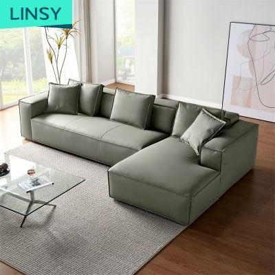 Linsy Modern Living Room Furniture Set Genuine Leather Sofa Manufacturer S240