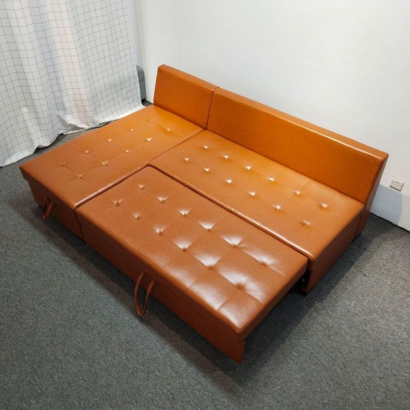 New Arrival Leather Sofa Set Functional Pulling out Sofa Cum Bed