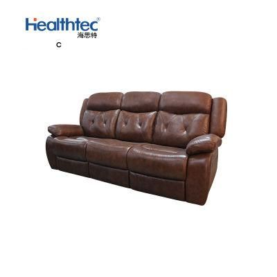 3 Seater Loveseat Genuine Leather 2 Seater Power Electric Motion Recliner Sofa Set Reclinable with Massage and Heatfunction