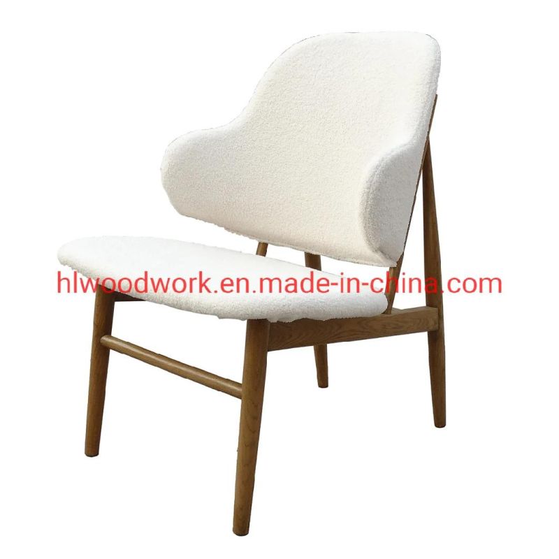 White Teddy Velvet Oak Wood Frame Chair Coffee Shop Chair Wooden Chair Lounge Sofa Magnate Chair Armchair