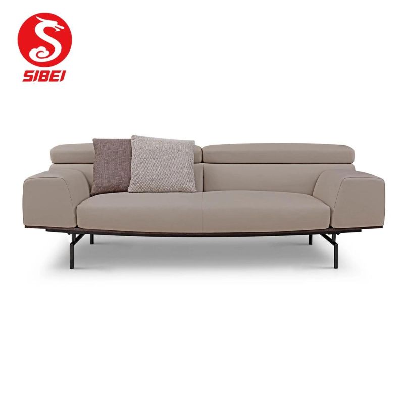 China Manufacturers Northern Europe Soft Simple Upholstered Home Living Room Leather Sofa