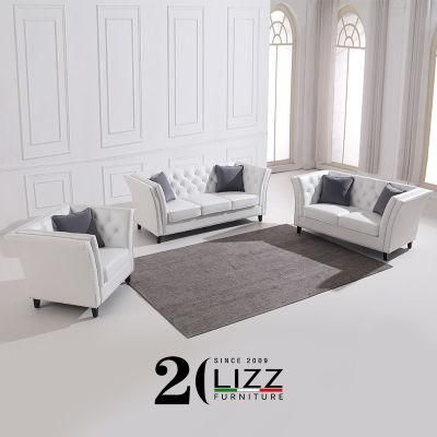 Fast Delivery Home Furniture Set Living Room Chesterfield Fabric Wood Frame Sofa