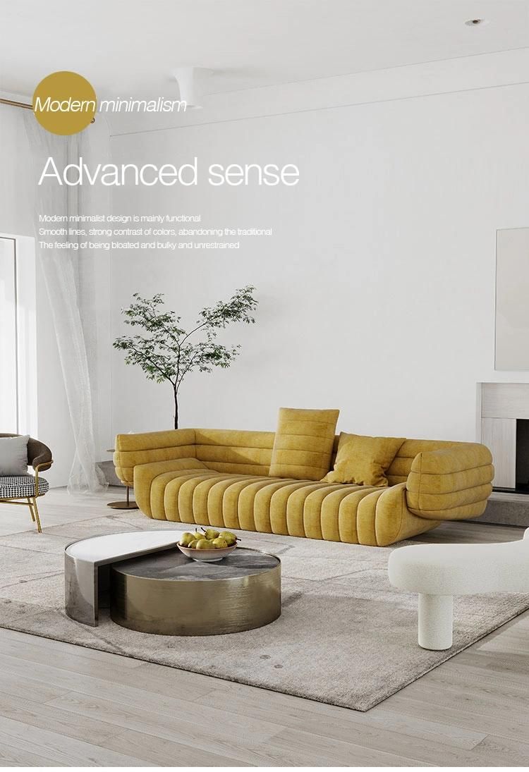 Italian Style Nordic Minimalist Modern Living Room Sofa Flannel Banana Shape Sofa