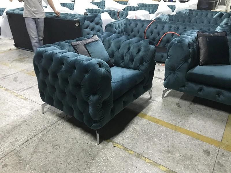 Fabric Sofa with Button for Home Furniture