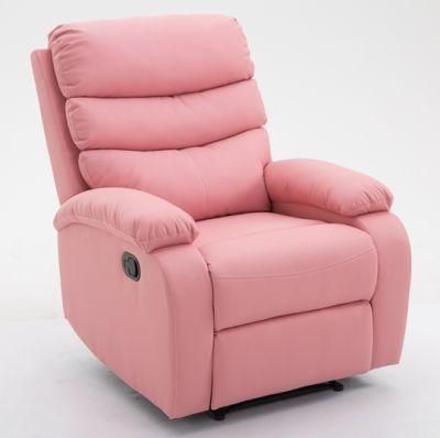 Pink Warm Color Home Furniture Manual Recliner Sofa Leisure Lazy Single One Seat Sofa Durable Leather Sofa Living Room Sofa