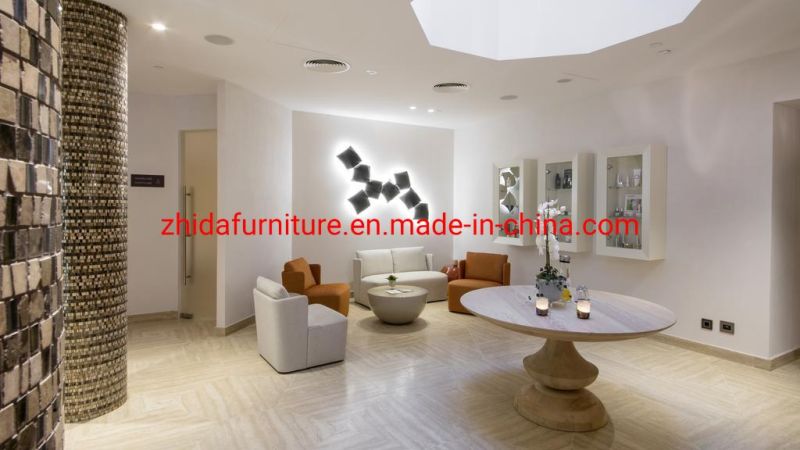 Zhida Customized New Design Solid Wooden Luxury Hotel Lobby Furniture Reception Public Area Leisure Chair Sofa
