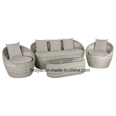 Modern Hotel Outdoor Garden Patio Home Livingroom Furniture Rattan Wicker Lounge Sets Leisure Chair Chinese Sofa Furniture with Coffee Table