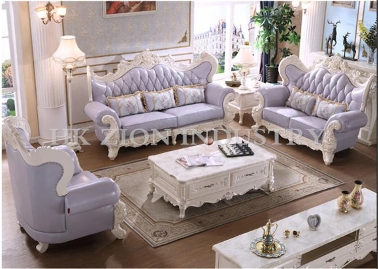 High End European Style Antique Sofa Classic Living Room Furniture Sets Chaise Longue Brown Solid Wood Frame Genuine Leather Sectional Sofa