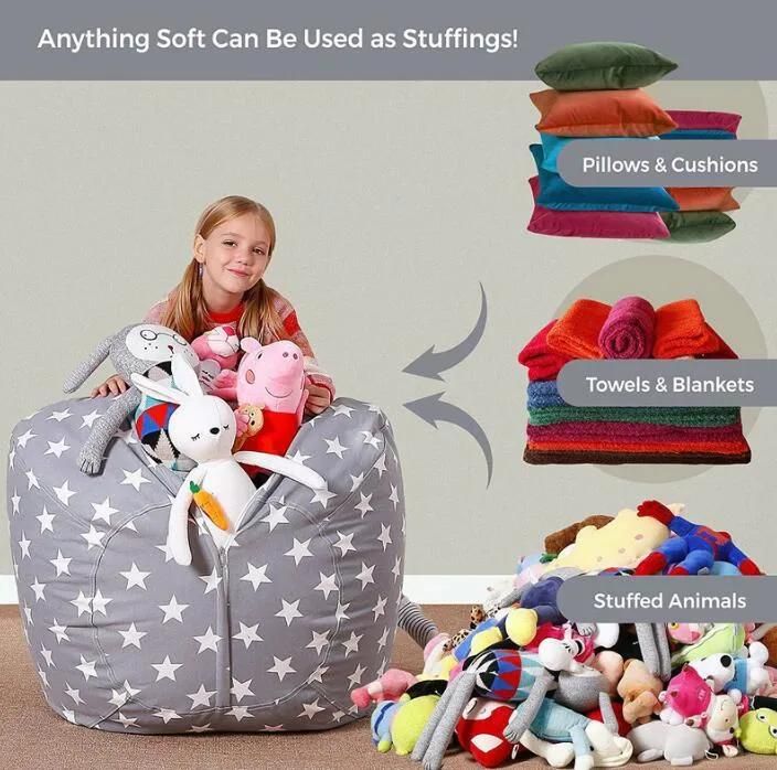Amazon Hot Popular Plush Toy Storage Bag Sofa Children′s Toy Quilt Comforter Storage