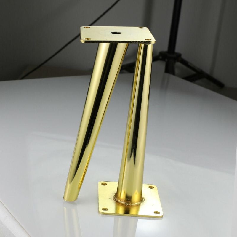 Glossy Furniture Leg Golden Steel Metal Feet for Sofa Chairs Settee Cabinets