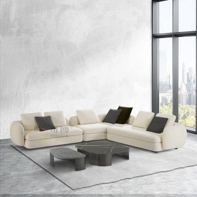 Living Room Corner Sofa Set with Arm Chair and Table