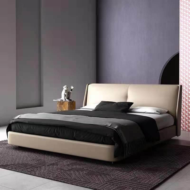 Hot Selling Italy Bed Sofa Bed Leather Bed King Queen Double Size Bed Modern Furniture Bedroom Furniture with Soft Cushion