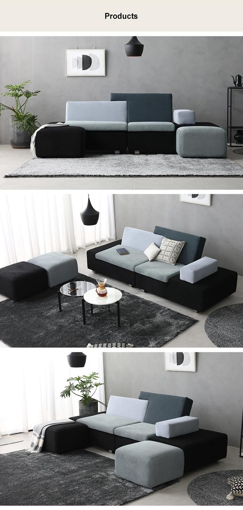 Factory Price L Shape Couch Home Furniture Fabric Sofa