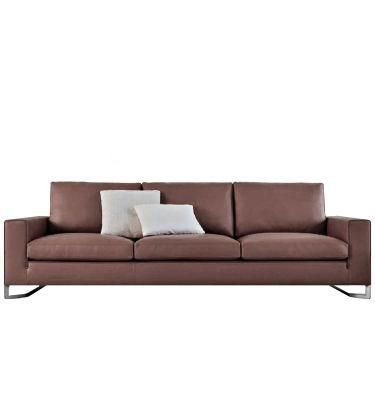 New Metal Frame I Shape Leather Living Room Sofa