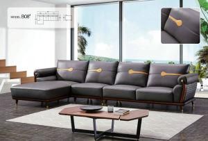 Dark Grey Color Soft Seat Feeling Modern Italy Design Leather Sofa (B08)