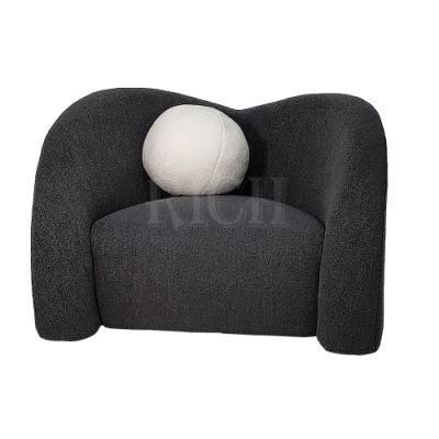 Italian Furniture Living Room Home Dark Grey Couches Waiting Room Sofa Seating Couch Stylish Teddy Sofa Fabric Big Single Sofa