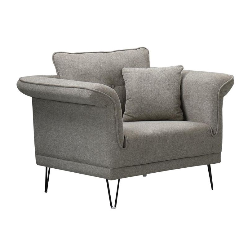 Nova Grey Modern Living Room Furniture Fabric Leisure Sofa Chair Upholstered Sofa