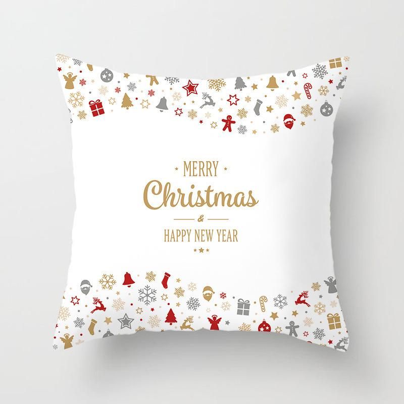 Holiday Decoration Christmas Onrament Colorful Christmas Wreath Patterns Back Cushion Cover Sofa Cushion