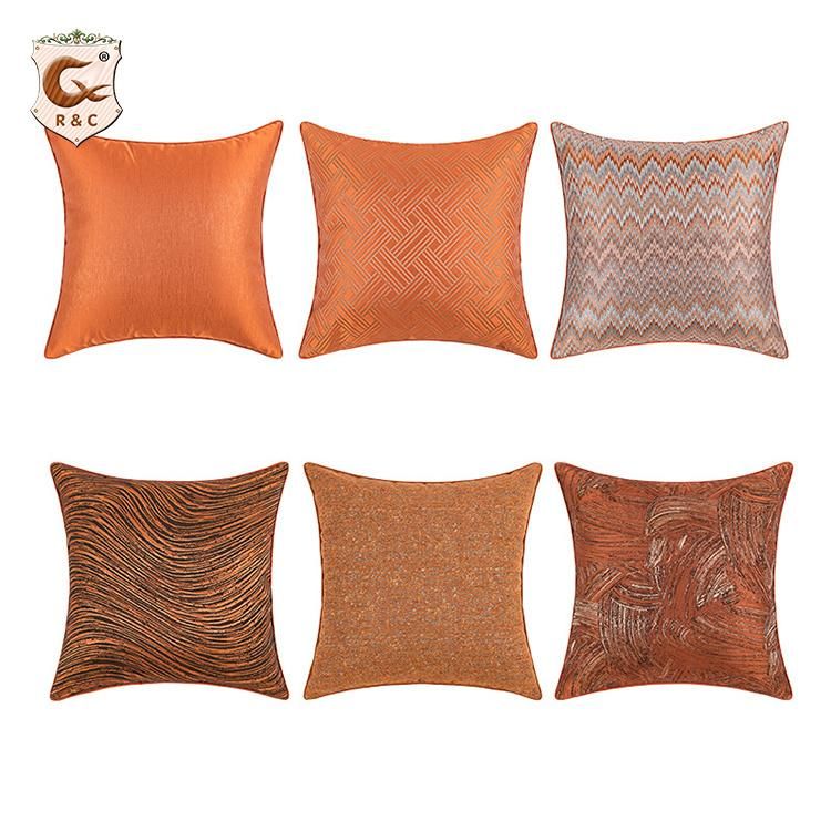 Modern Light Luxury Sofa Couch Car Cushion Cover Silk Satin Hot Stamping Pillow Case Cover Metal Color Pillowcase Pillowcover