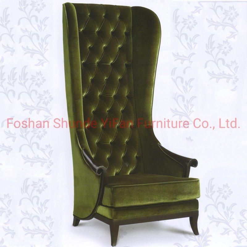 Hotel Lobby Furniture Solid Wood High Back Chair in Optional Furnitures Color