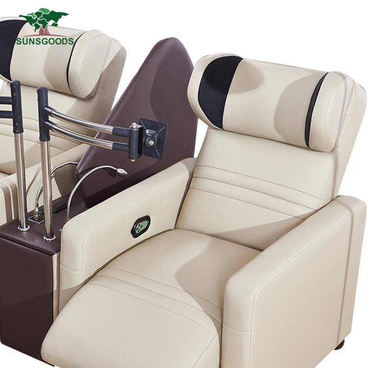 Factory Supply 2 Seats Cinema Genuine Leather Home Theather Power Sofa