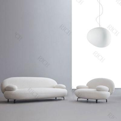 Modern Fabric Sofa Lambskin Teddy Fabric Couch White Sherpa Sofa