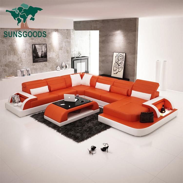 Modern Sectional Furniture Sunsgoods Soft Leather Sofa