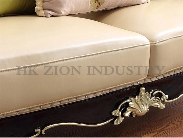 Luxury Classic European Design European Style Leisure Corner Sofa Couches Lounge Living Room Furniture Leather Sectional Sofa