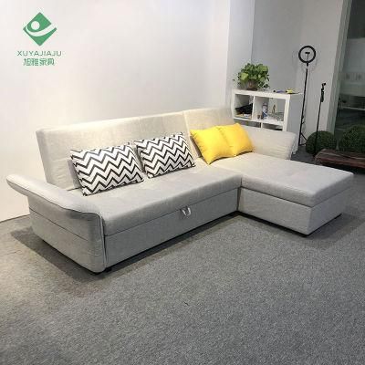 New Arrival Gray Linen Designs Best Quality L Shaped Sectional Modular Sofa Bed for Home Office Furniture Nap