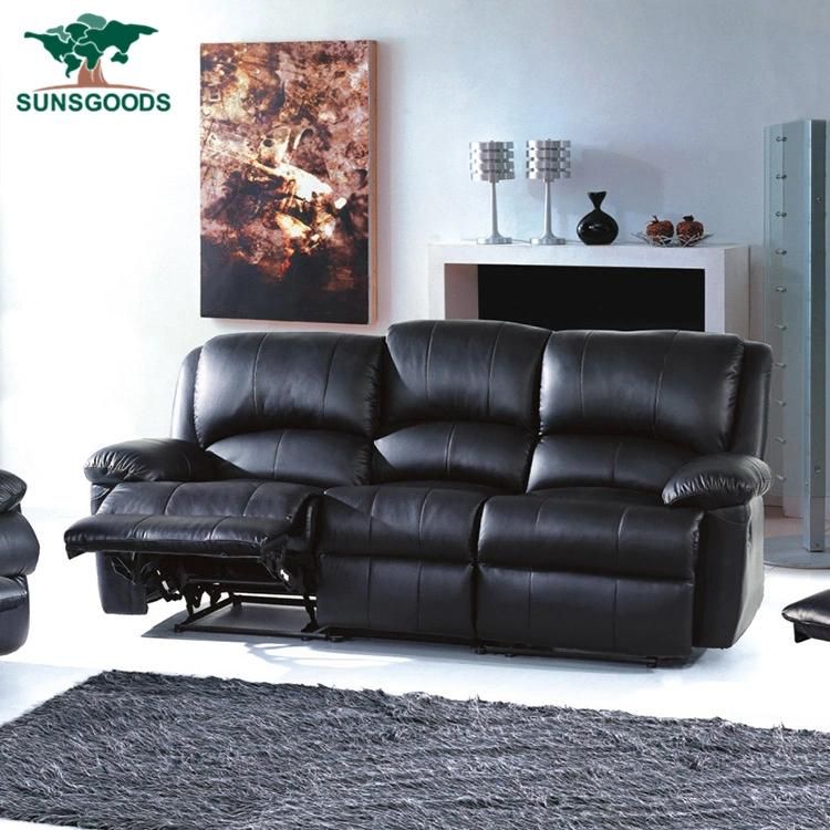 Italy Style Customized Living Room Black Furniture Electric Recliner Sofa with Cup Holder