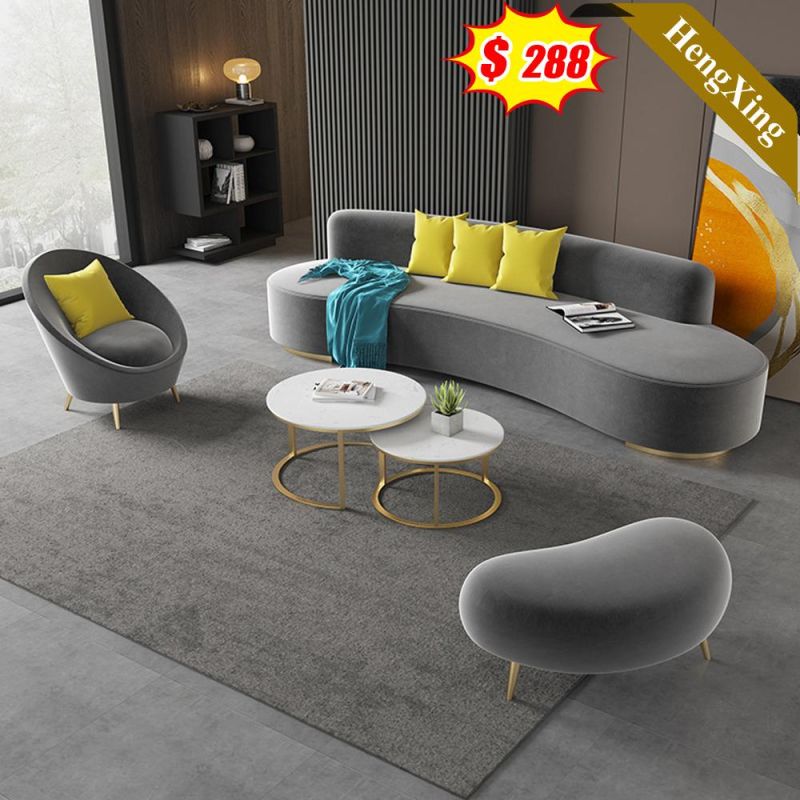 Gray Color Fabric Living Room Sofas Set Modern Home Living Room Hotel 12/3 Seat Leisure Sofa