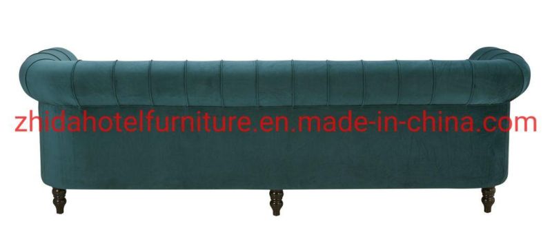 Modern Living Room Home Chesterifeld Fabric Luxurious Wood Frame Sofa