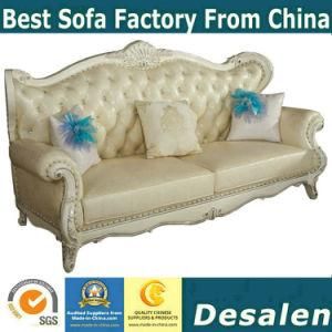 Best Quality Hotel Lobby Furniture Royal Style Genuine Leather Sofa (156)