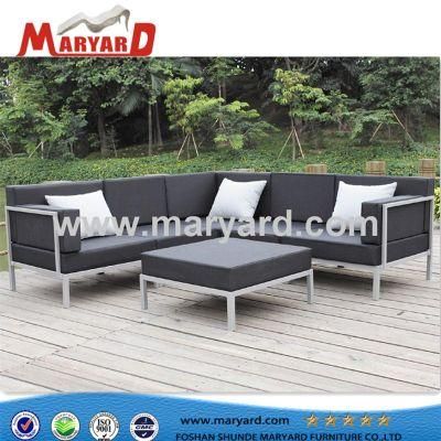 Outdoor Garden Luxury Aluminum Frame Leather Outdoor Sofa Set