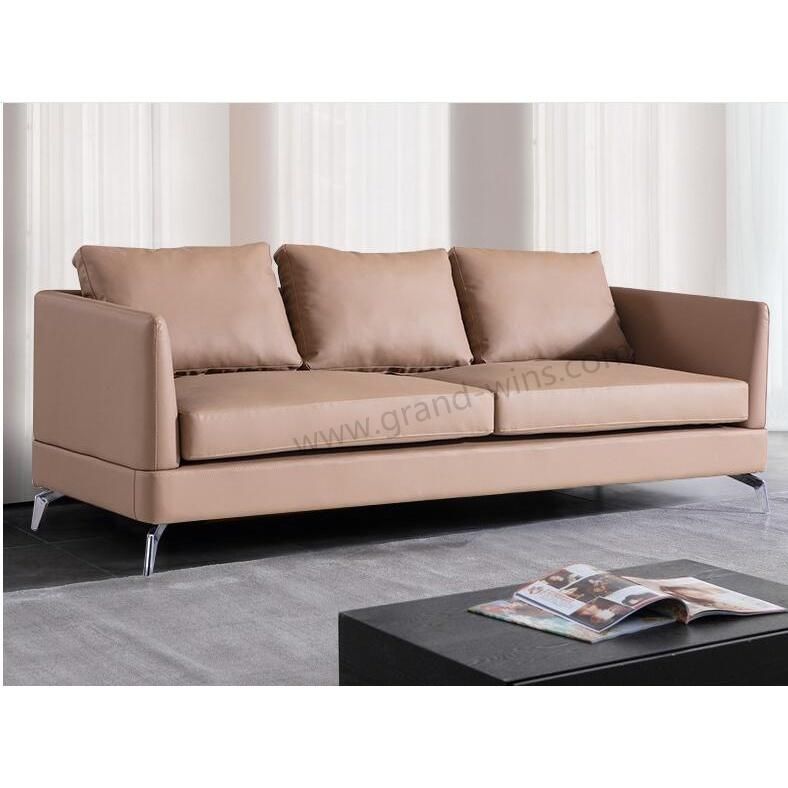 Living Room Furniture Metal Frame Leather Sofa for Hotel Bedroom