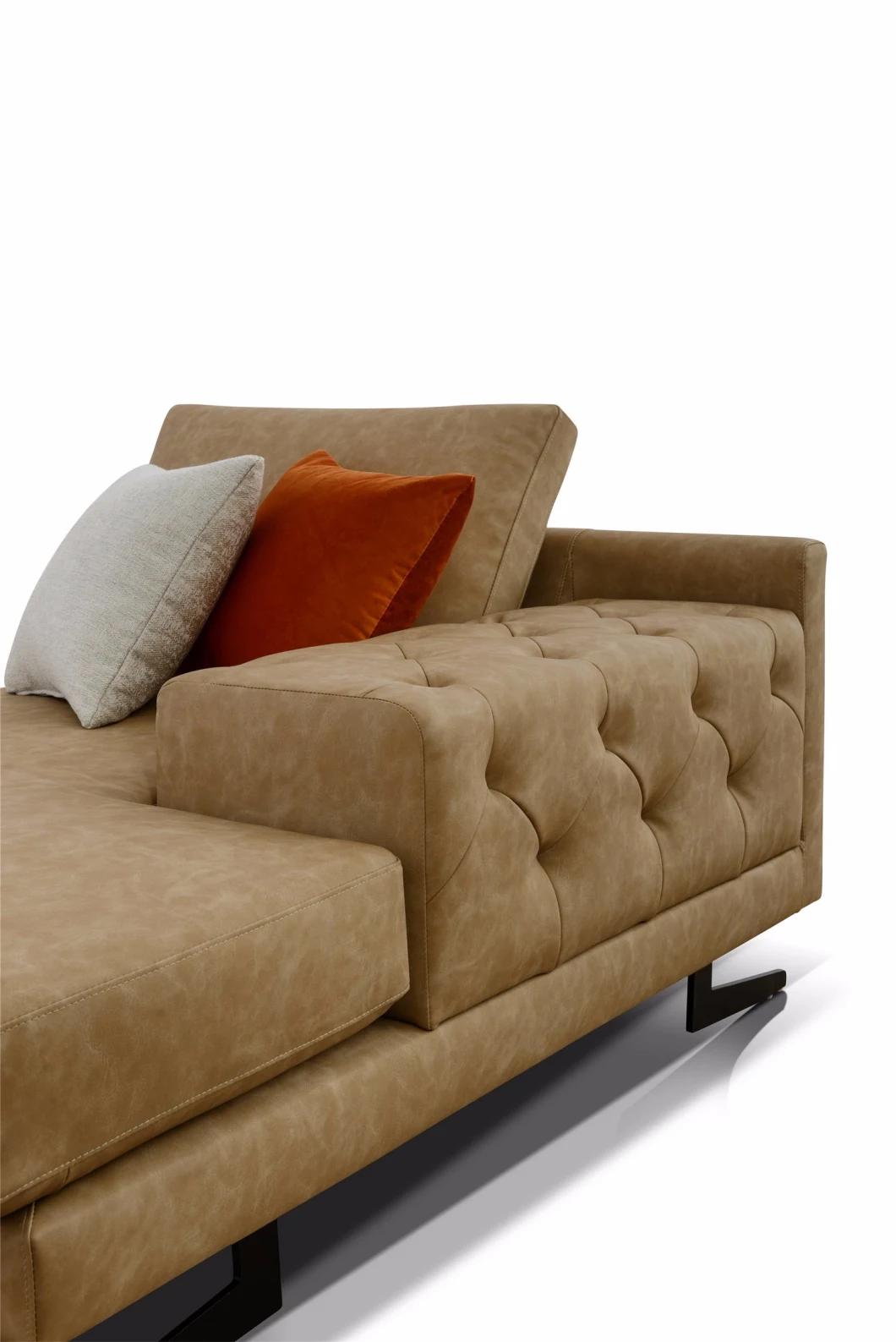 Fashionable Leisure Hotel Metal Leg PU Home Sofa
