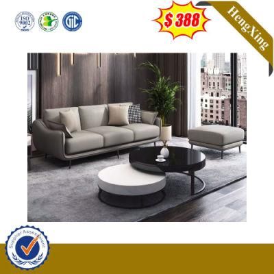 Brown Wooden Sofa Fashion Fabric PU with Ottoman Sofa Set