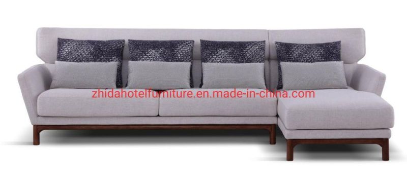 Wing Back Metal Leg Genuine Leather Modern Sofa Set for Living Room