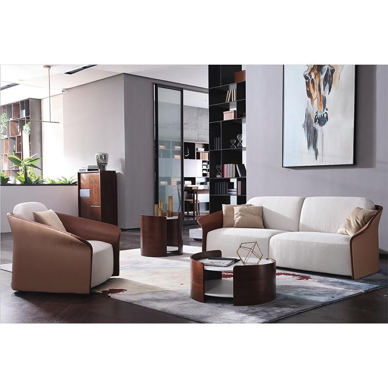 High-End Hotel Use Feather Down Modern Sofa Contemporary Villa Genuine Leather Comfort Sofas Couch