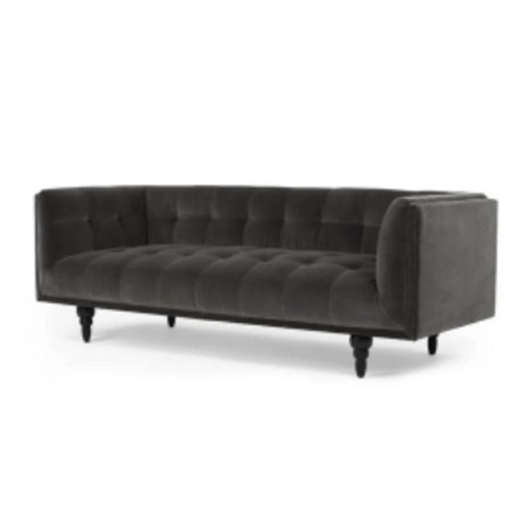 3 Seater Chesterfield Sofa Apartment Size Velvet Sofa for Livingroom