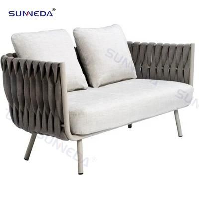 Outdoor Cheap Garden Wicker Furniture Patio Grey Cushion Indoor Cover Double Seat Couch