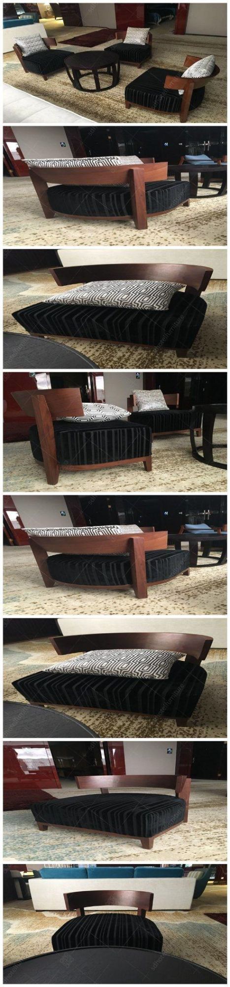 Custom Design High Density Foam Fabric Lounge Chair Sofas for 5-Star Hotel Furniture Sets SD4004